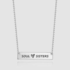 personalized amazon gift titanium soul sisters laser engrave gold stainless steel name necklace