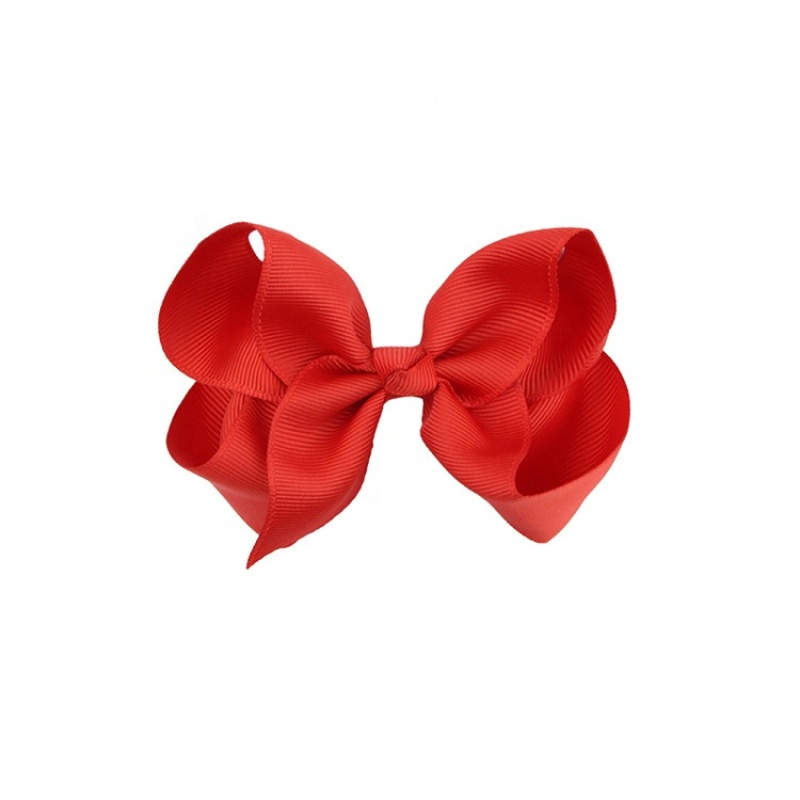 Solid color 10cm hair ornament rib child bow hairpin hair tie metal pom pom hair tie