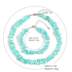 Amazon hot sale Hawaii Beach Jewelry Color Shredded Shell Bracelet And Necklace set for women