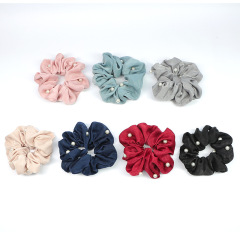 2020 new fashion custom women elastic pearl hair scrunchies for girls