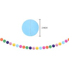Rainbow Color Banner Paper Flower Ball Baby Birthday Party Supplies Set
