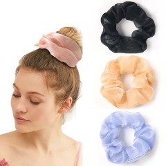 Wholesale high-quality summer women girls transparent mesh organza scrunchies