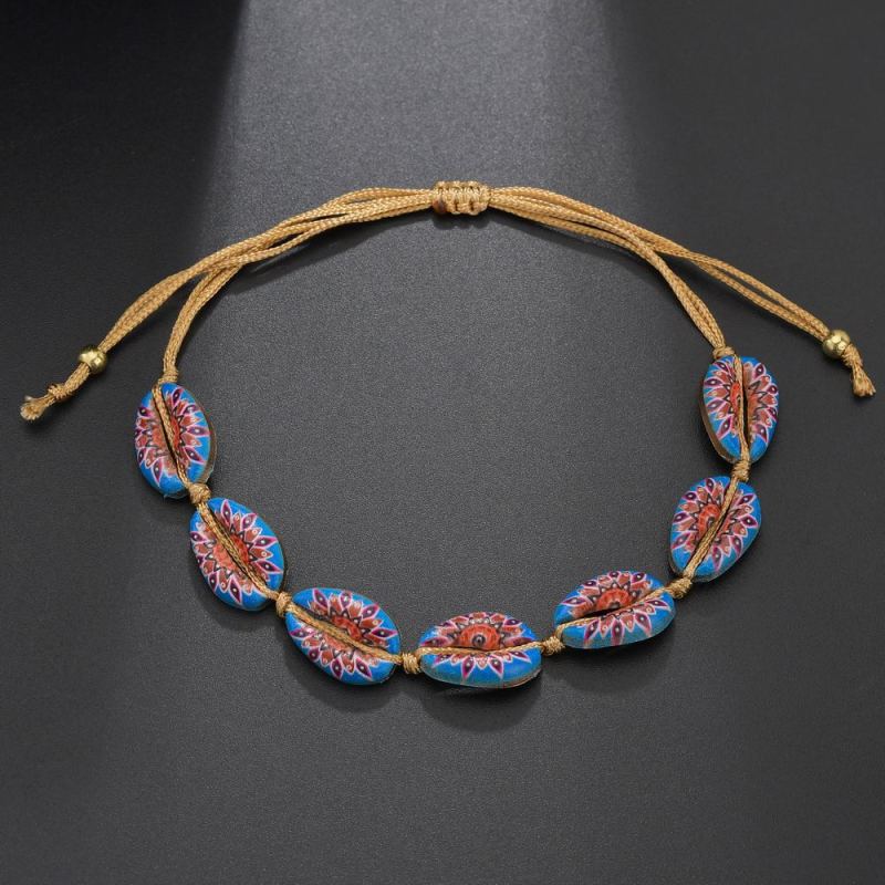 2019 Custom sea shell adjustable rope colorful bead bracelet sets for women