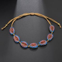 2019 Custom sea shell adjustable rope colorful bead bracelet sets for women