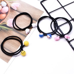 Cartoon cute fruit smiley girl ladies hair accessories candy color hair circle soft wholesale elastic hair ties