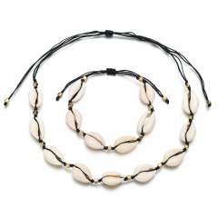 Vacation beautiful women beach holiday pearl conch natural sea shell necklace