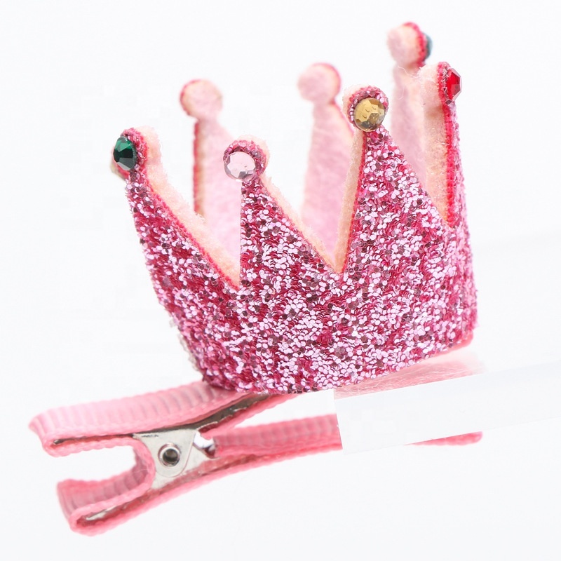 2020 Hot sell new glitter stereo child crown kids hair pin grip for baby girl 2020 Hot sell new glitter stereo child crown kids hair pin grip for baby girl