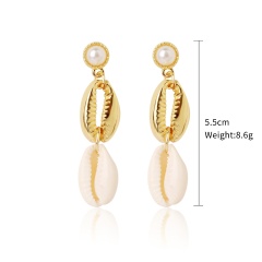 2020 new arrival ins bohemia white shell alloy conch super fairy temperament women's accessories earrings