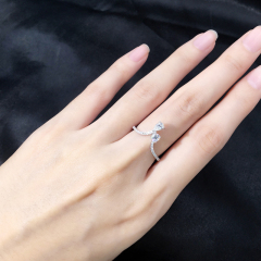 Irregular jewellery 925 sterling silver gold plated engagement moissanite ring
