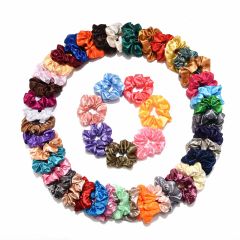 European and American hot sale women girls simulation silk fabric hair ties