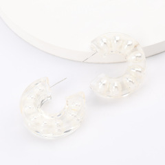 2020 ins hot fashion jewelry stunning C-shaped cylindrical acetate earrings