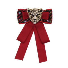 INS amazon korean latest fashion girls Fabric Canvas Corsage Collar Necktie animal leopard Bowknot brooches pins for women lady INS amazon korean latest fashion girls Fabric Canvas Corsage Collar Necktie animal leopard Bowknot brooches pins for women lady