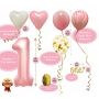 Pink tassel banner confetti latex balloon 1st birthday party decorations Pink tassel banner confetti latex balloon 1st birthday party decorations
