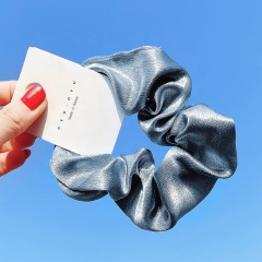 Ins simple retro pure color mercerized satin hair scrunchies bulk headband tied ponytail hair ties