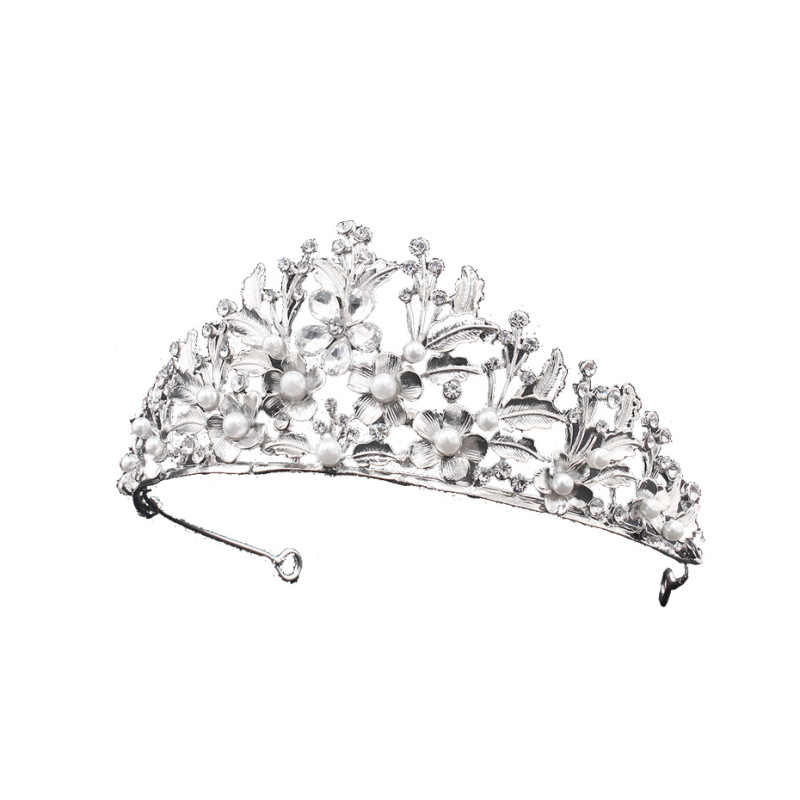 Rhinestone hair accessories round silver hair jewelry birthday girl wedding tiara crowns