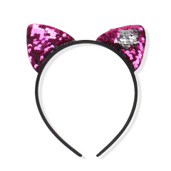 Korean sequin fabric cat ears headband girls children hair band