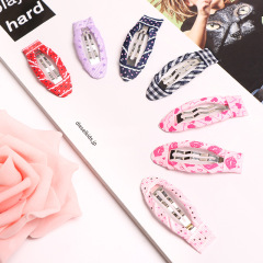 Hot Selling kids dots printed baby Snap Hair Clips for Girls hair Accessories