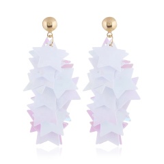 Amazon wholesale bling  multi-layer splicing pentagram tassels star shape earrings