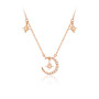 Fashion women wish korean vermeil charm moon star gold plated 925 sterling silver necklace Fashion women wish korean vermeil charm moon star gold plated 925 sterling silver necklace
