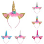 Wholesale kids hair accessories glitter bling lace unicorn headband
