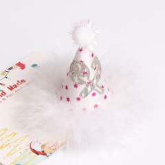 Christmas tiara snowman party hat hairpin red striped baby hair claw clips