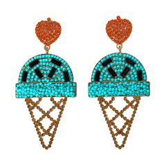 New style women Ice cream shape beads earrings accessories earring bohemian crystal
