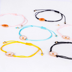 Handmade waterproof string sunflower adjustable braided rope bracelet