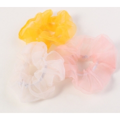 Korean new pure color transparent french elegant organza hair scrunchies for girls Korean new pure color transparent french elegant organza hair scrunchies for girls
