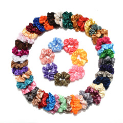 European and American hot sale women girls simulation silk fabric hair ties European and American hot sale women girls simulation silk fabric hair ties