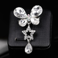 Fashion Vintage Women Accessories Lady butterfly star Pendant Crystal brooches