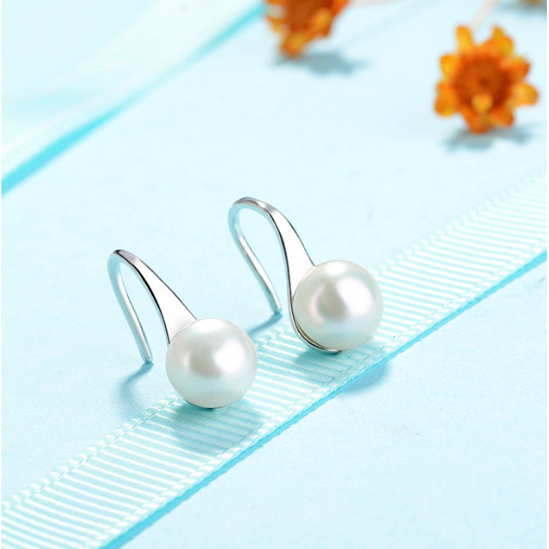 fashion simple women silver 925 freshwater pearl earrings for women 2020