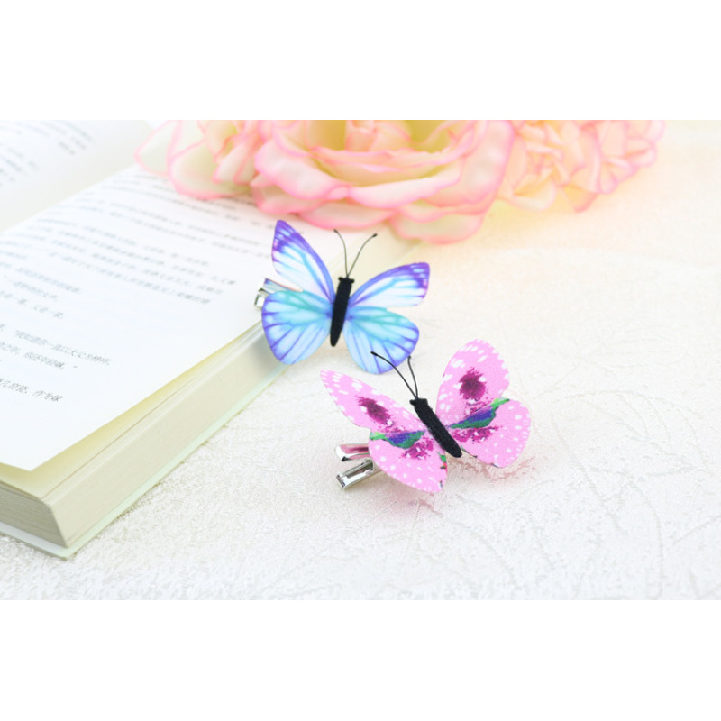 Wholesale beautiful baby children cloth girls colorful stereoscopic butterfly hair clips for kids Wholesale beautiful baby children cloth girls colorful stereoscopic butterfly hair clips for kids