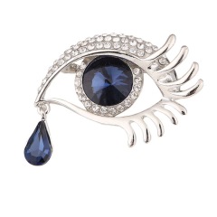 Factory Direct Sale Fashion Jewelry Crystal Rhinestone Teardrop Blue Eye Brooches
