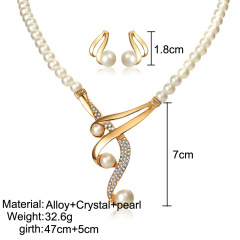 korean wish ins valentine's day gift bridal wedding jewellery earring necklace pearl set
