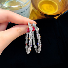 2020 fashion girls jewelry winding rhinestone hoop earrings for women