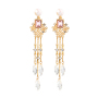 Wholesale fashion alloy silver crystal rhinestone long elegant tassel earrings Wholesale fashion alloy silver crystal rhinestone long elegant tassel earrings