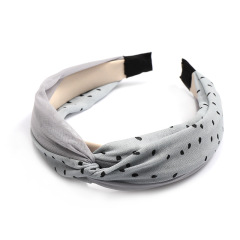 Wholesale Elegant Ladies Hair Accessories Polyester Fabric Dot Hair Band