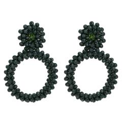 custom fashion women girls Gift Fashion Statement Bohemian Handmade hoop seed bead earring designs with bead