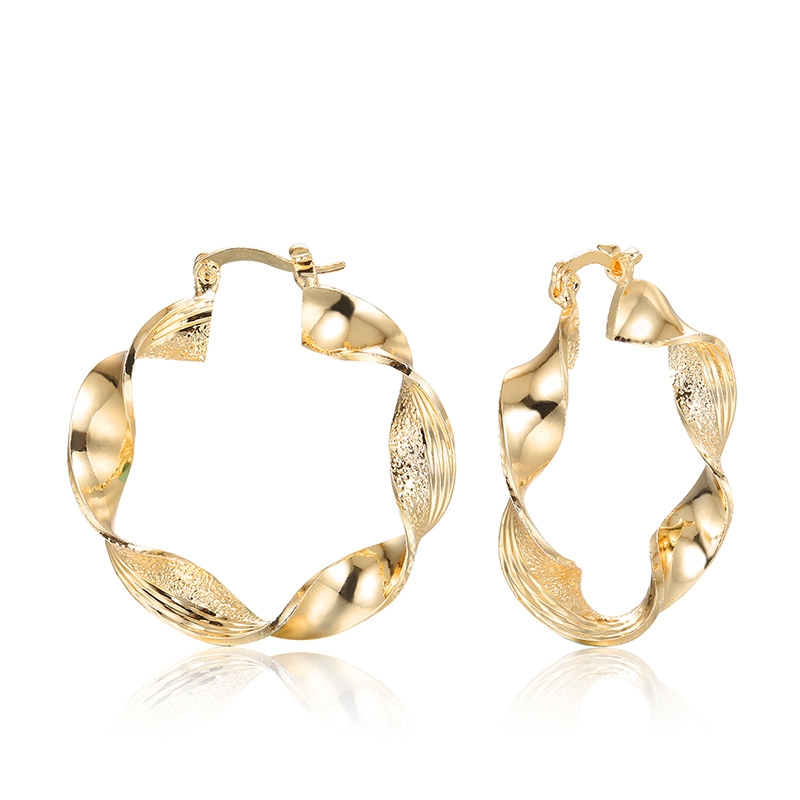 Wholesale copper thread hoop plating 18k gold fashion earring accessories Wholesale copper thread hoop plating 18k gold fashion earring accessories