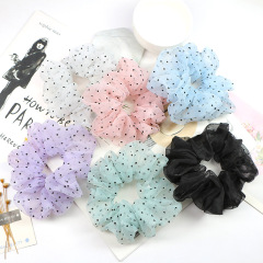 Wholesales Fashion Women New Hair Accessories Polka Dot Laces Large Scrunchies Wholesales Fashion Women New Hair Accessories Polka Dot Laces Large Scrunchies