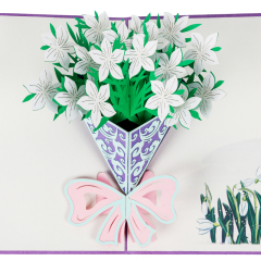 custom printing 3d postal flower pop up cards