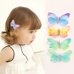 Korean Super Beauty Children's Baby Fancy Chiffon Butterfly Hair clips for Girls