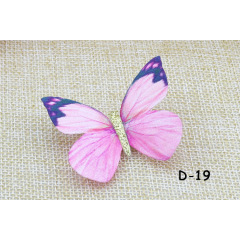 Amazon hot sale cute 5cm cloth baby kids butterfly hair clips for beautiful princess