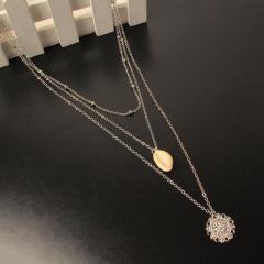 Bohemian Shell Beach Jewelry Hollow Carving Pendant Multilayer Necklace for Women