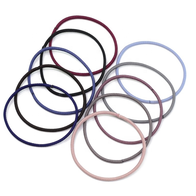 Wholesale ins hot 2mm custom elastic hair tie black elastic hair bands with packing