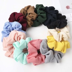 New high-end European and American solid color girls elastic scrunchies hair ties