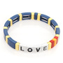 Wholesale Factory Direct Customized Bohemia Rainbow Painted Letter Love Enamel Bracelet Wholesale Factory Direct Customized Bohemia Rainbow Painted Letter Love Enamel Bracelet