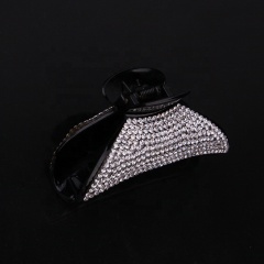 Wholesale Korean black plastic hair accessories jewelry full diamonds rhinestones large hair claw clips for women