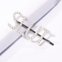 Amazon hot sale fancy custom girls pearl colorful crystal hair pins with word