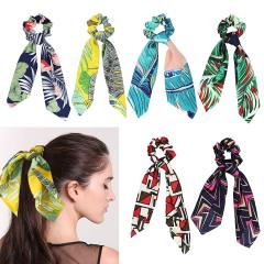 Hot-saling Wholesale Fashion Hair Scrunchies Beautiful Printing Hair Ties For Women